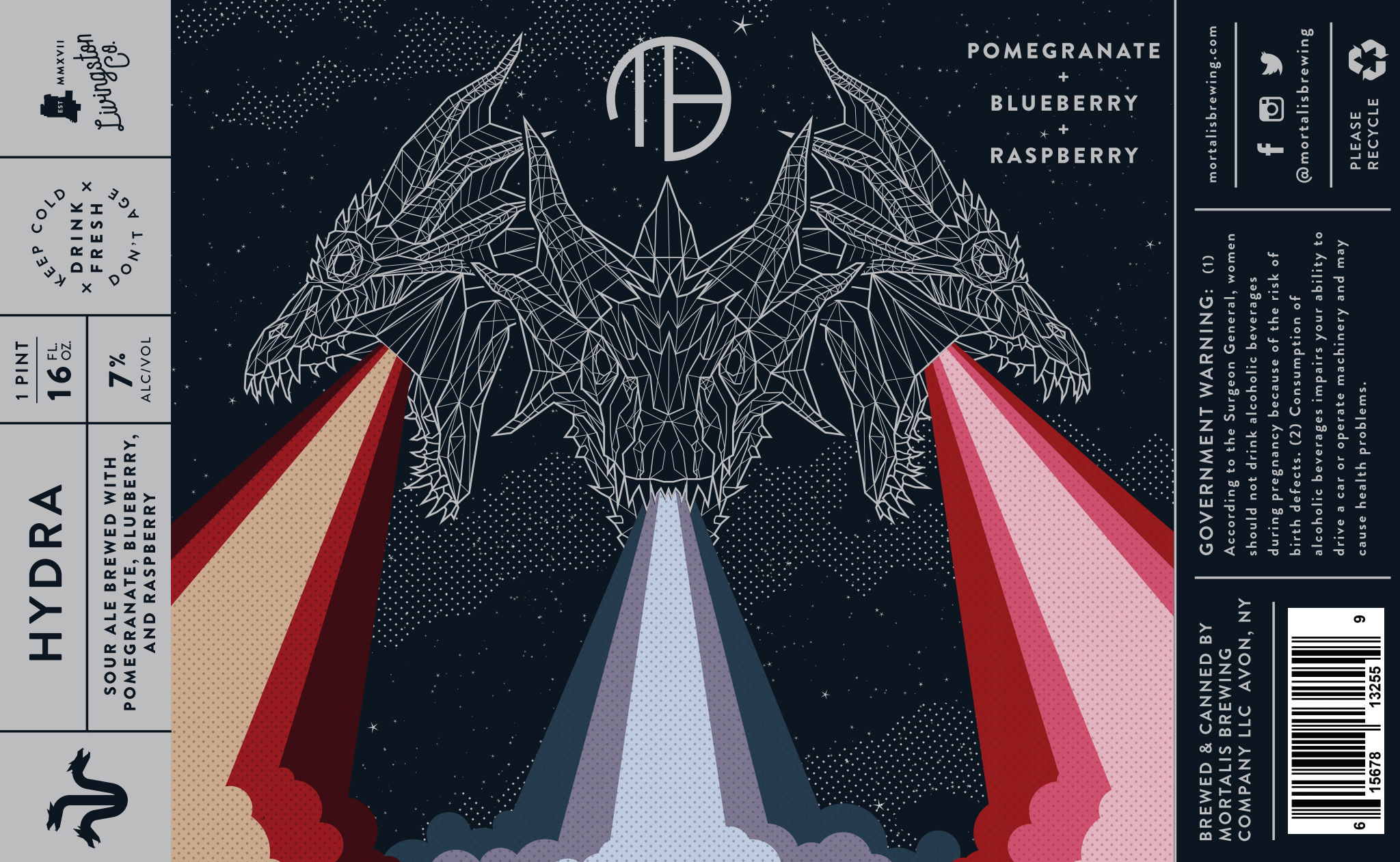 Hydra | Pomegranate + Blueberry + Raspberry Label