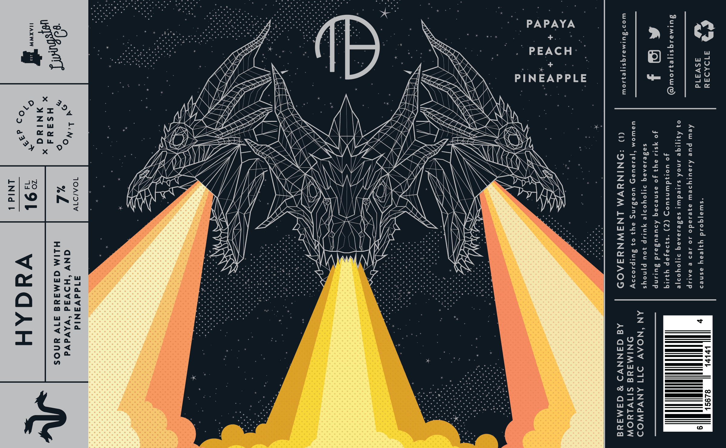 Hydra | Papaya + Peach + Pineapple Label