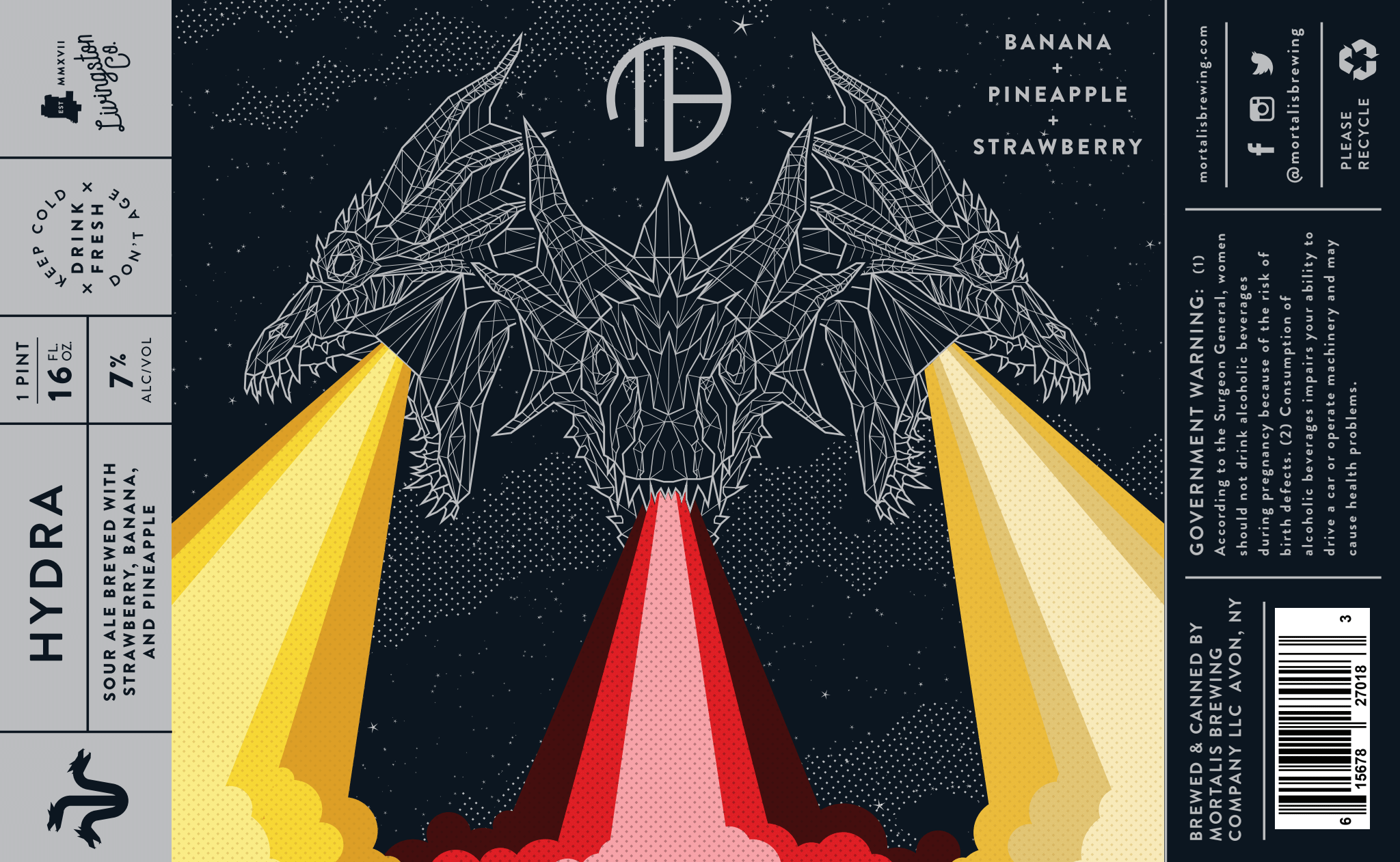 Hydra | Banana + Strawberry + Pineapple Label