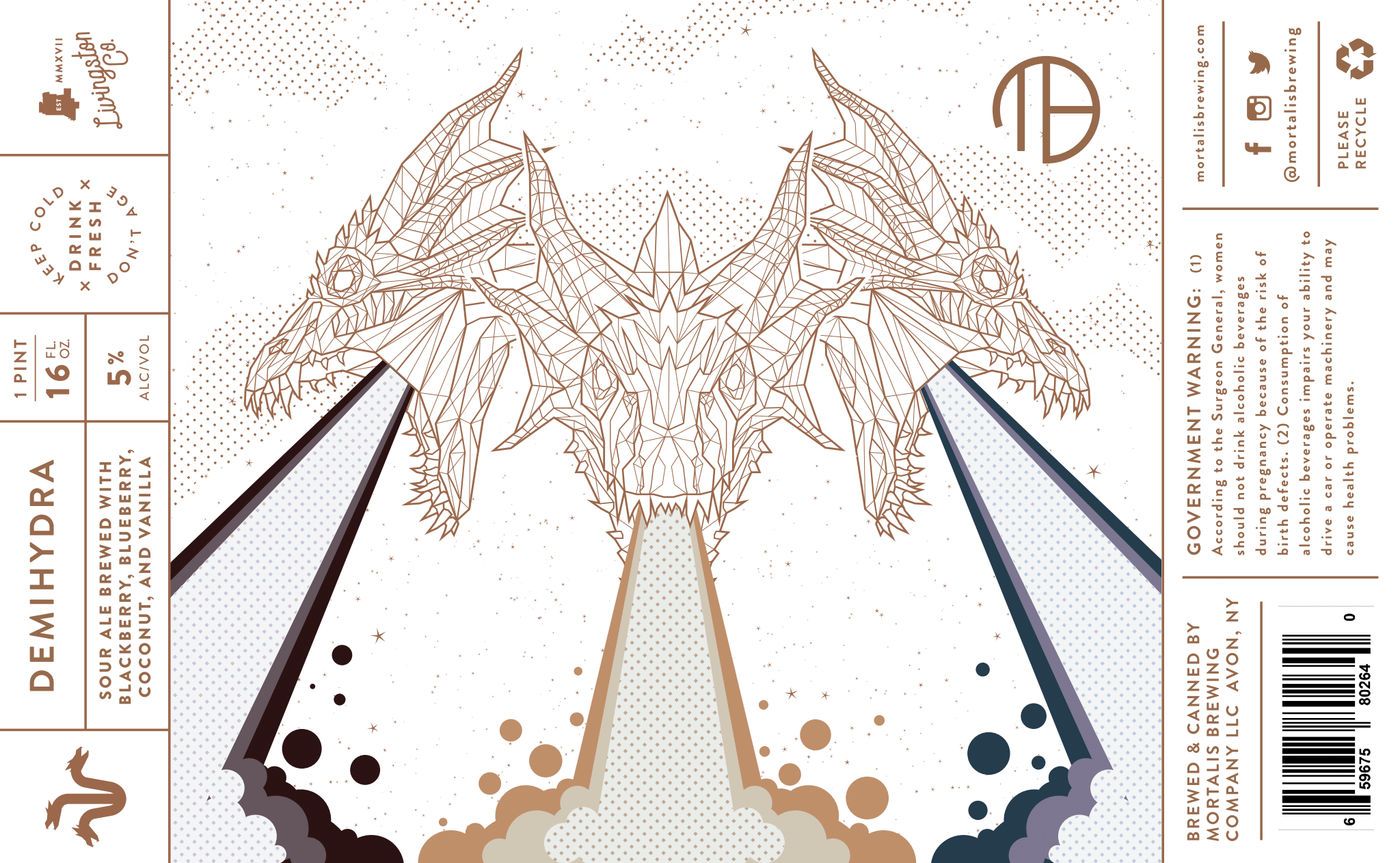 Demihydra | Blackberry + Blueberry + Coconut + Vanilla Label