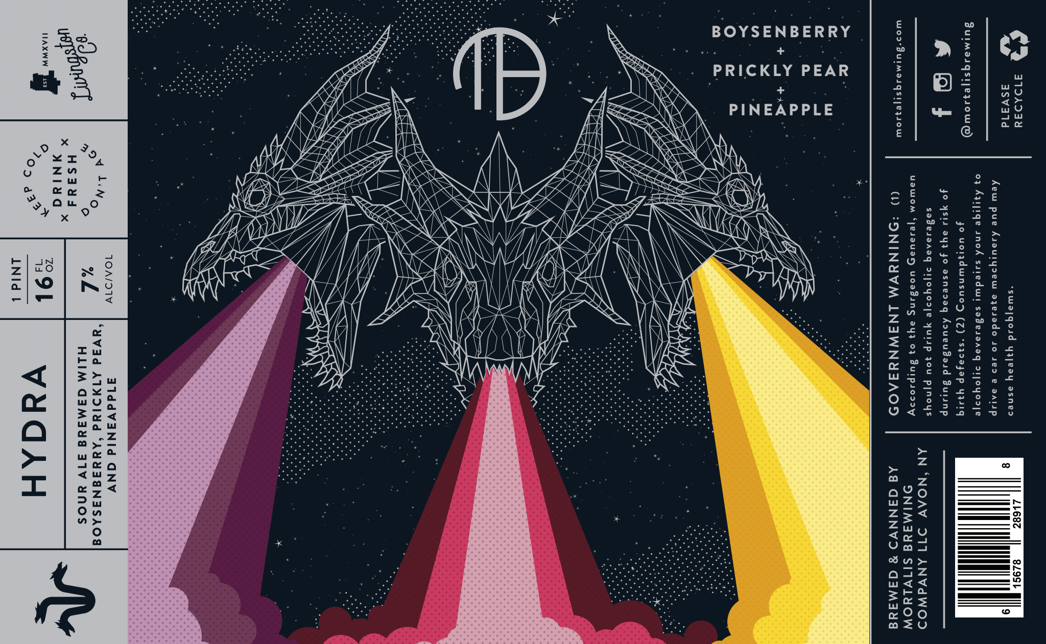 Hydra | Boysenberry + Prickly Pear + Pineapple Label