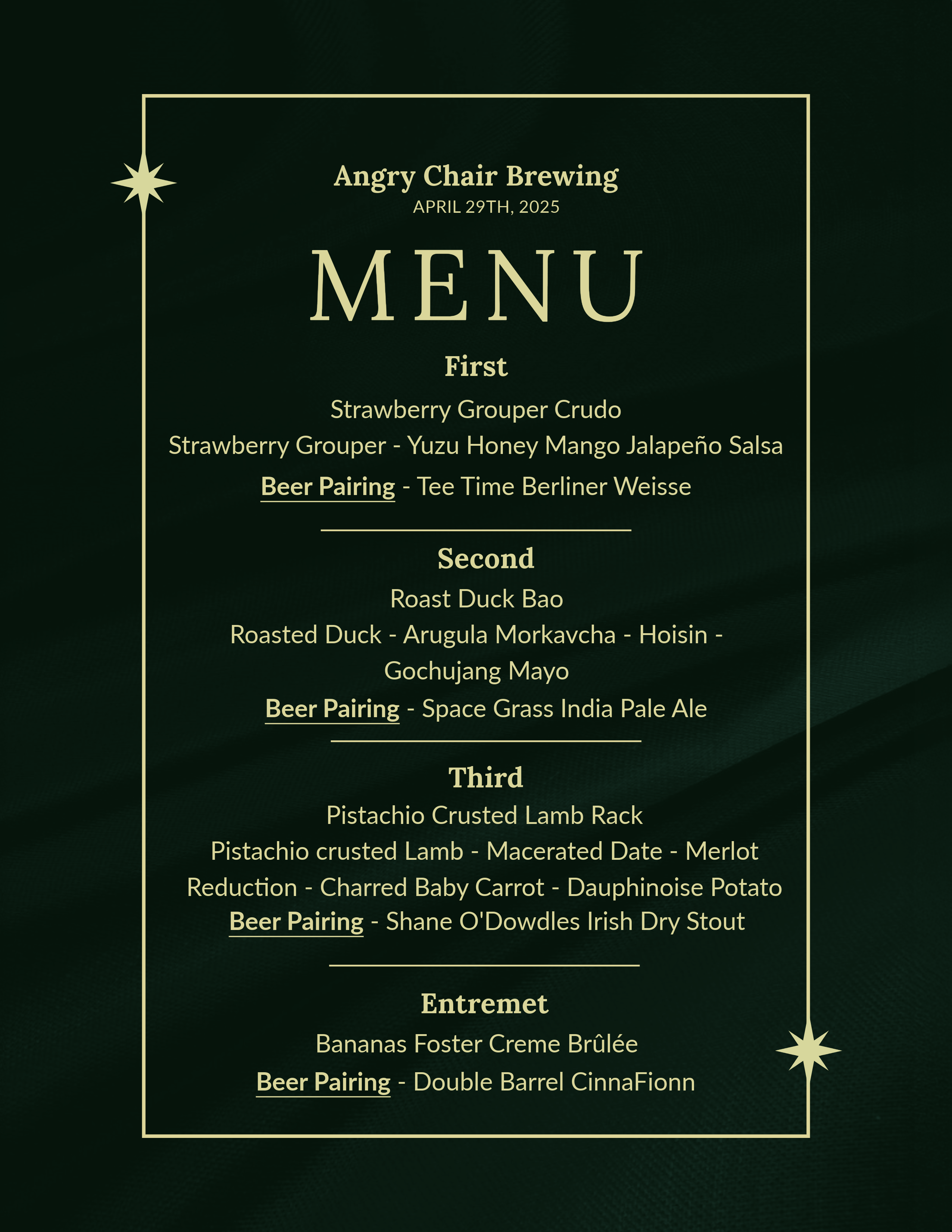 Beer Dinner 04/29/25