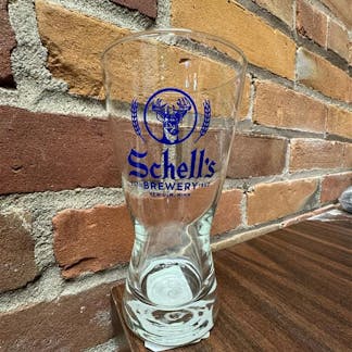12oz pilsner style glass with Schell logo on front.