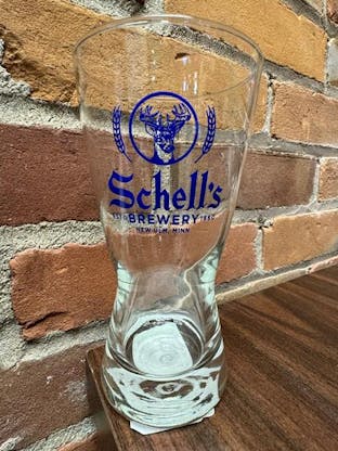 12oz pilsner style glass with Schell logo on front.
