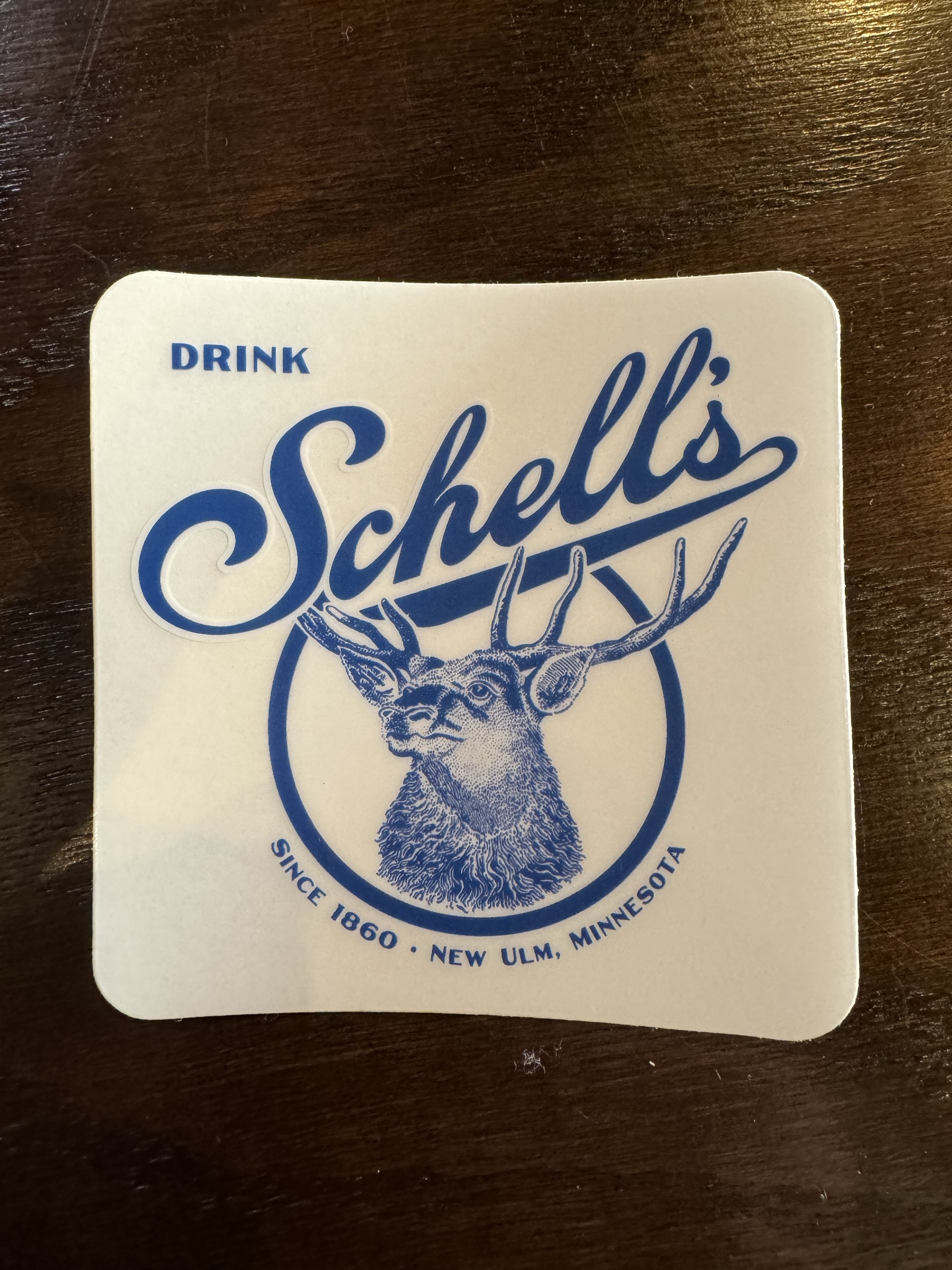 Drink Schell sticker 3" by 3"