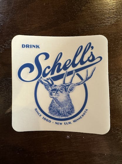 Drink Schell sticker 3" by 3"