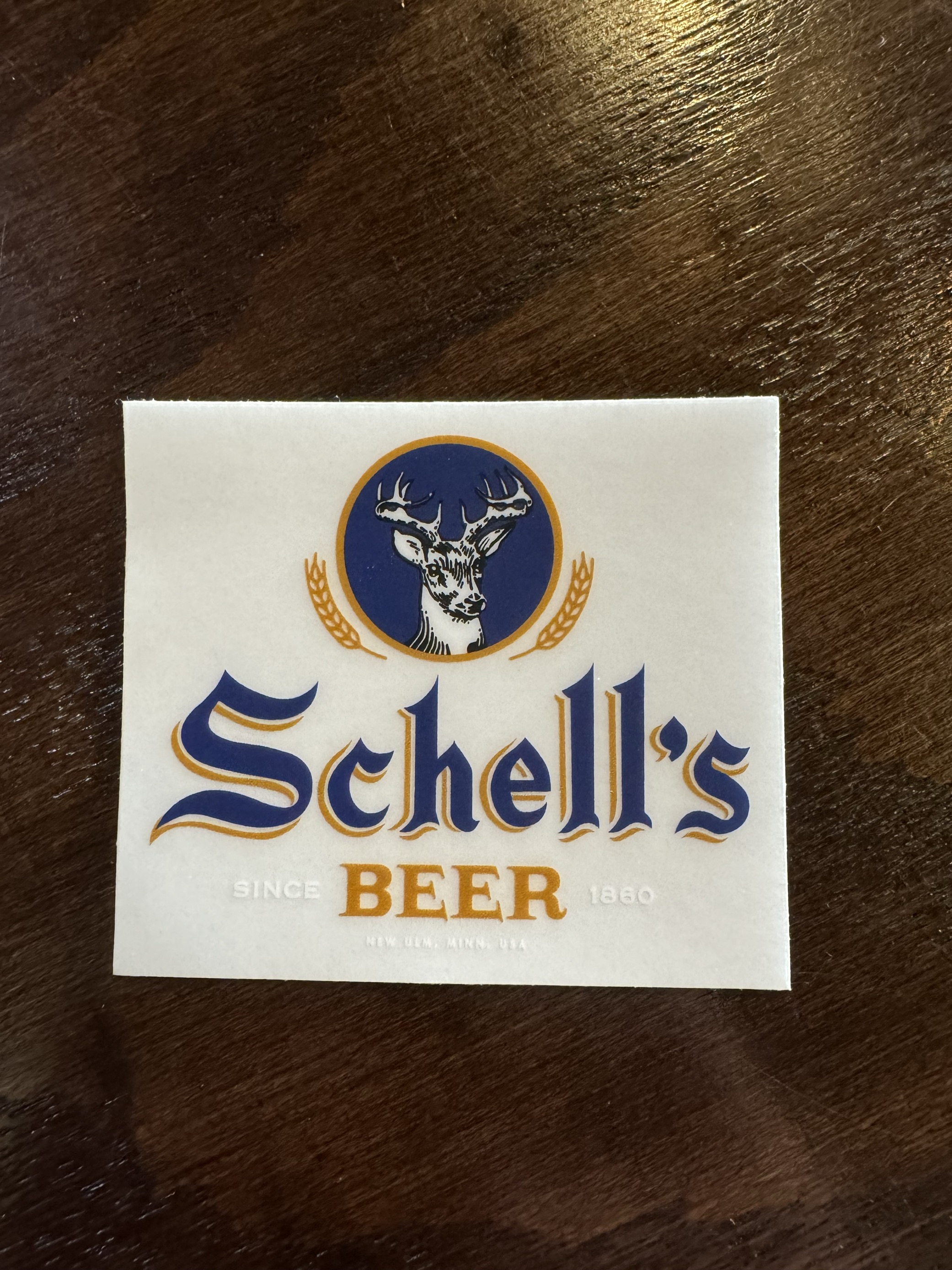 Schell Old English Script Sticker 2.5" by 2.29"