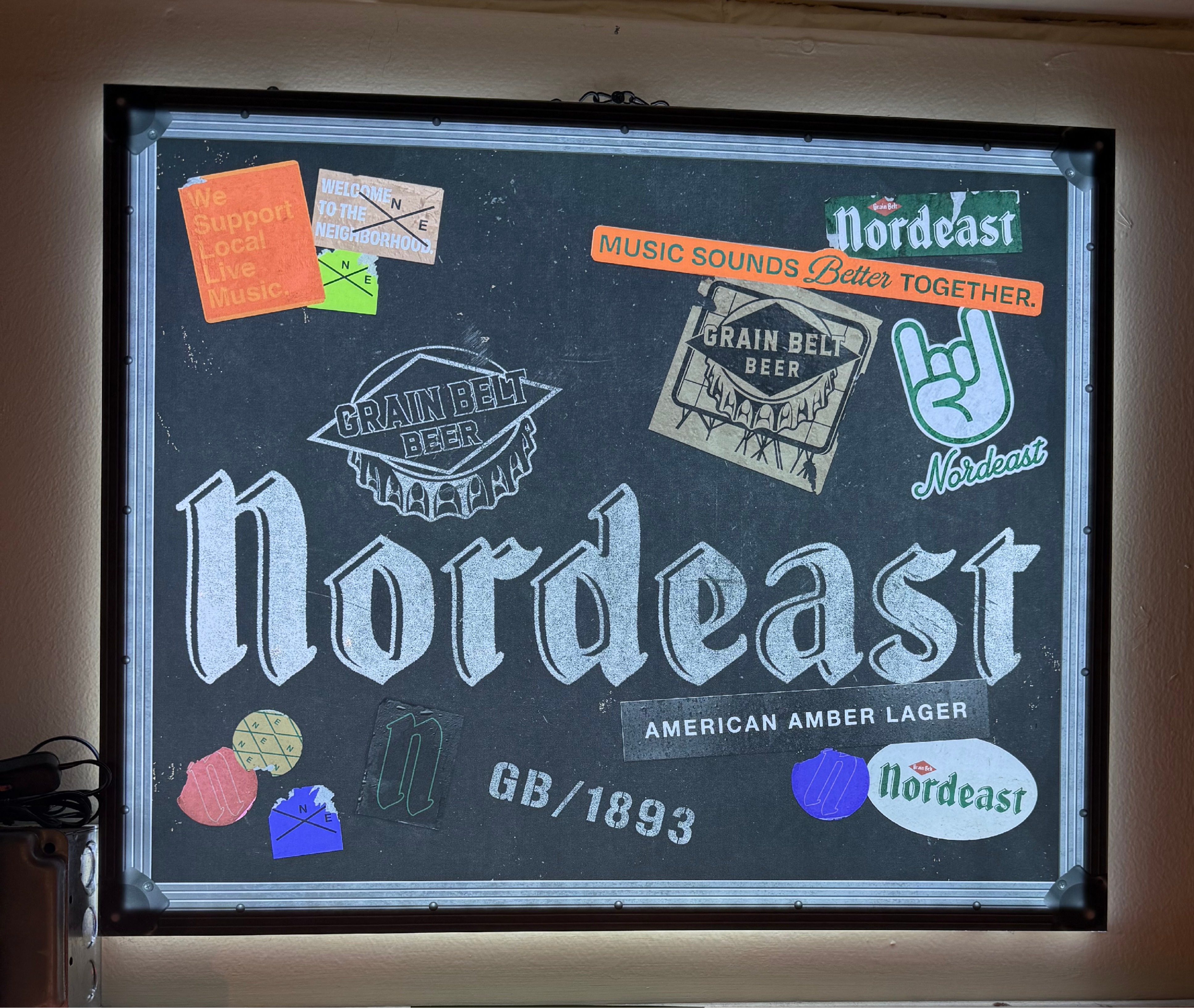 Grain Belt Nordeast Guitar Case LED Sign