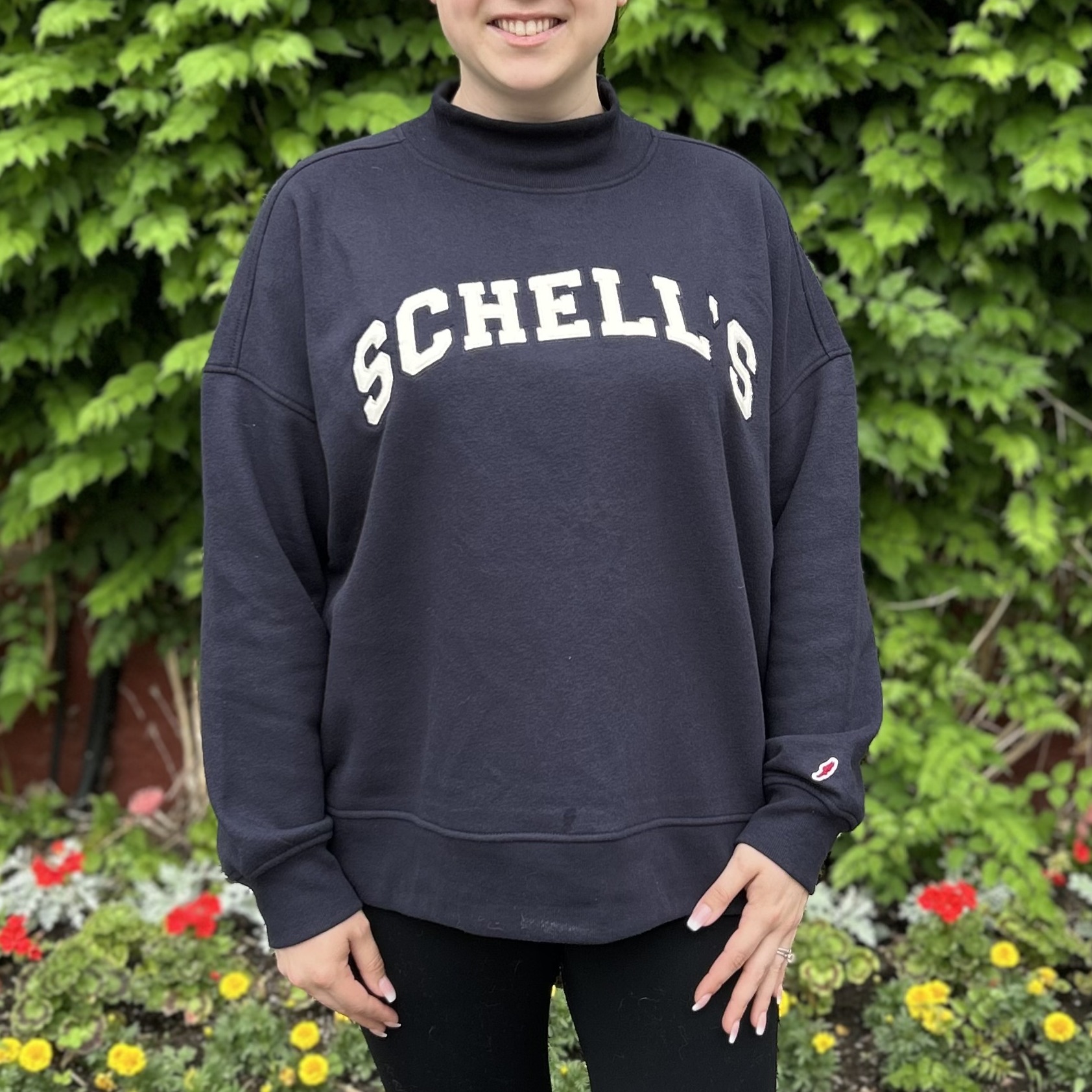 Schell's Navy Mock Neck Sweatshirt