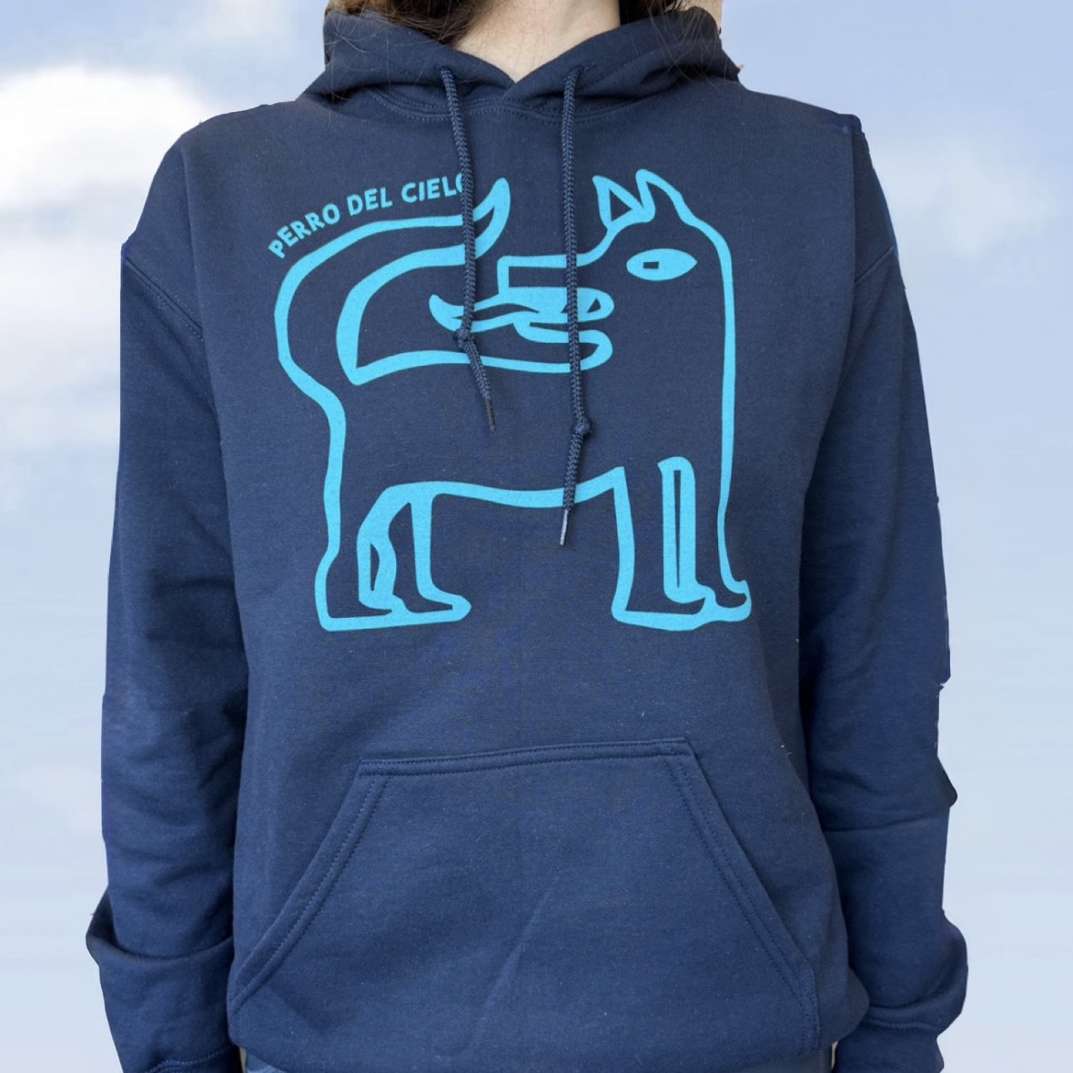 Sky Dog Navy Hoodie