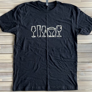 Black Beer Glasses Tee