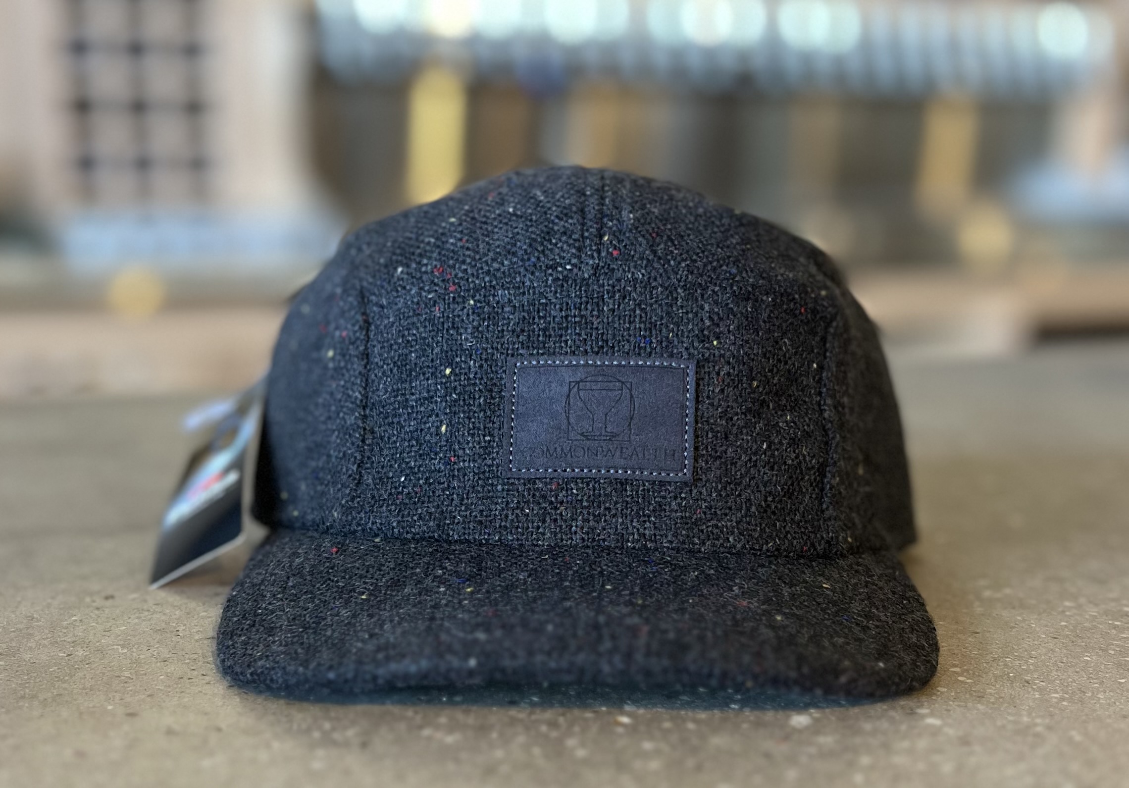 Black Tweed 5 Panel Hat