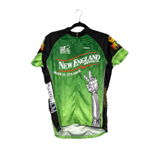 Front view of 2019 Closer to Free Ride, Team Craft Beer with New England Brewing logo
