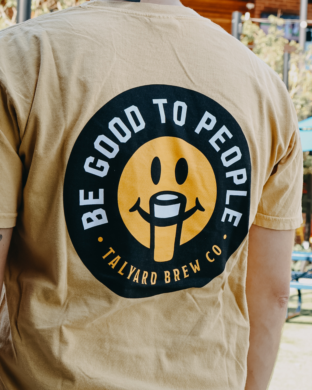 Be Good To People Mustard Yellow Tee