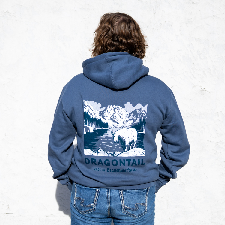 Blue Hoodie with Icicle Brewing logo