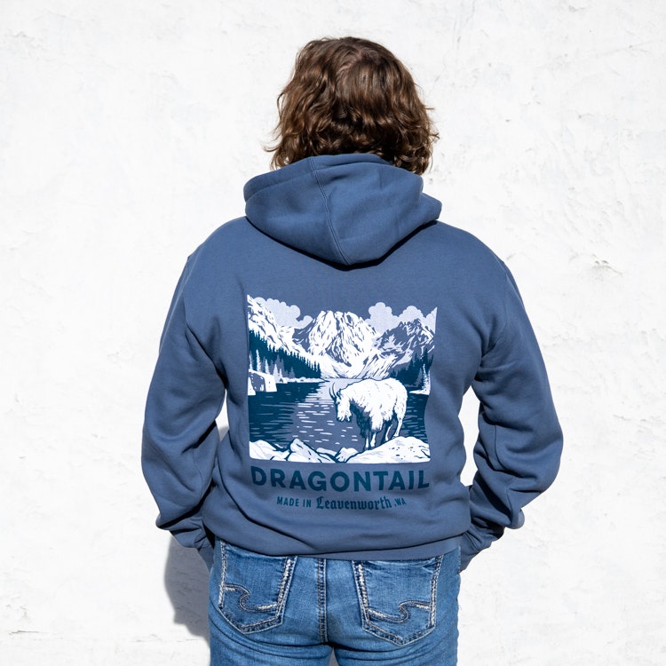 Blue Hoodie with Icicle Brewing logo