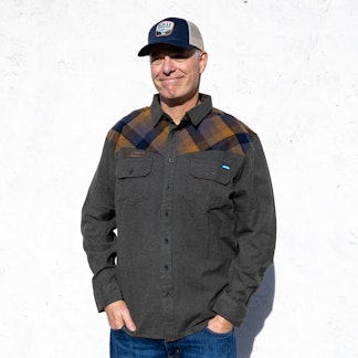 navy button down shirt - men's