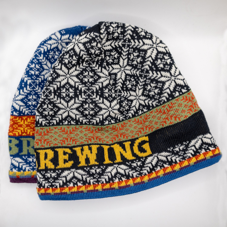 Icicle black and yellow pattern beanie