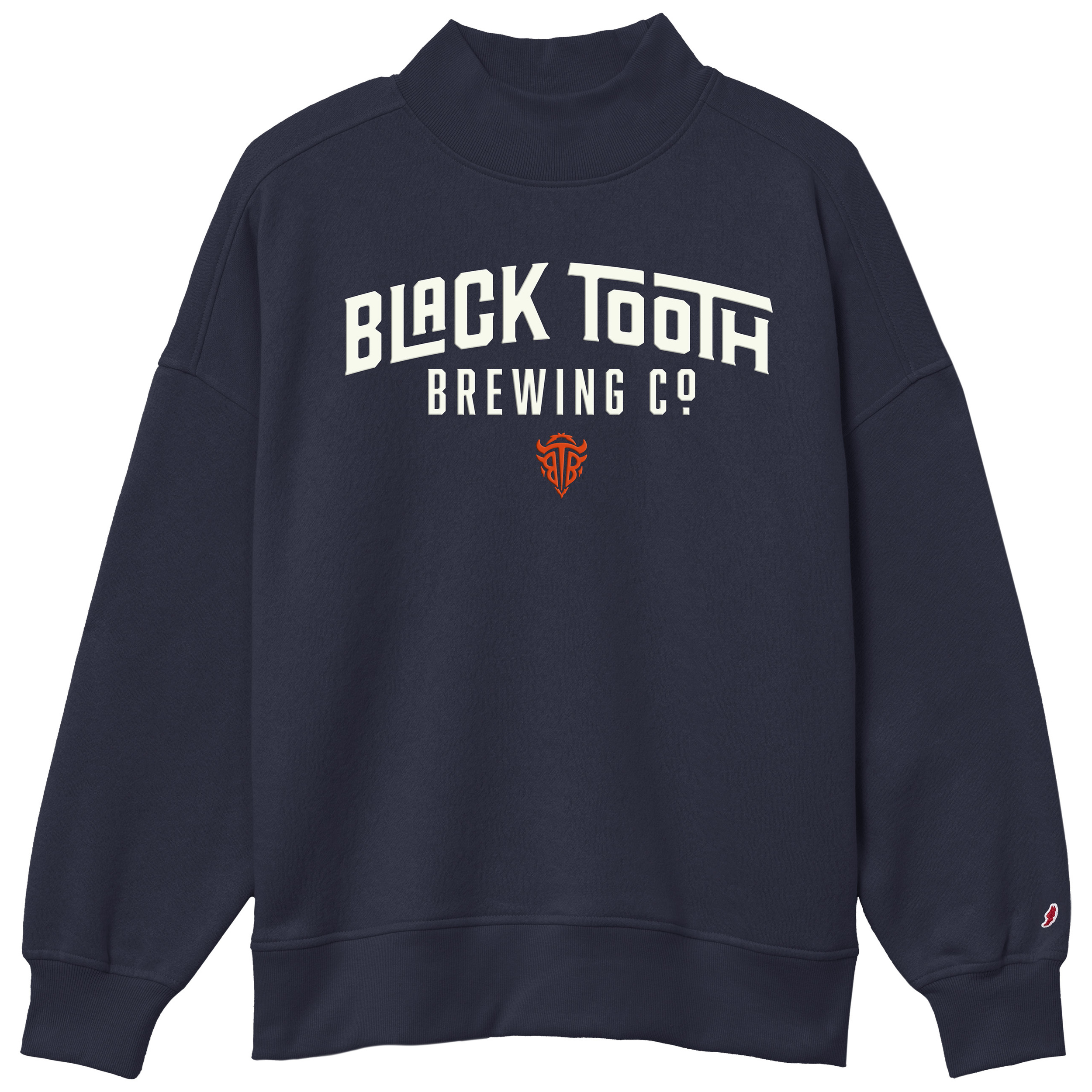 product photo - mock neck sweatshirt
