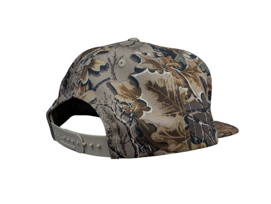 the back of a camo hat
