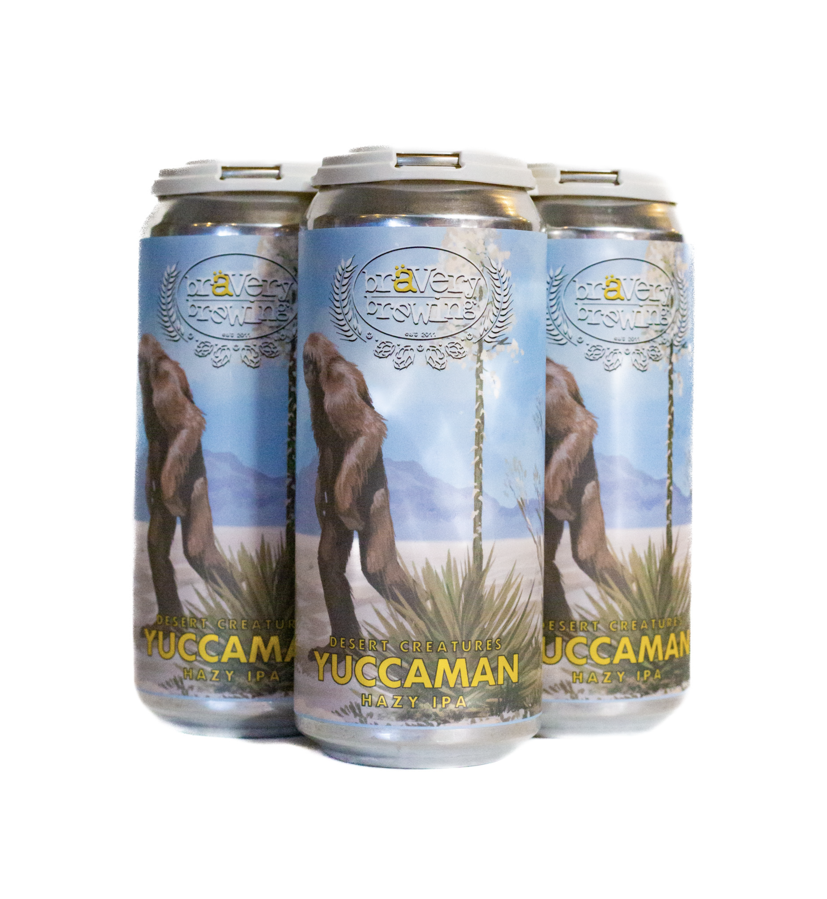 cans of Yuccaman Hazy IPA 4-pack