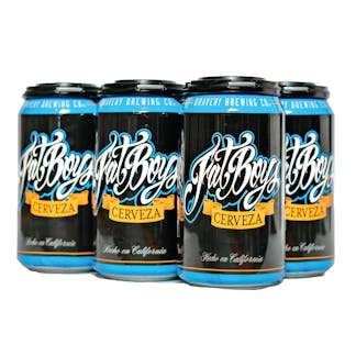 Cans of FatBoys Cerveza 6-pack
