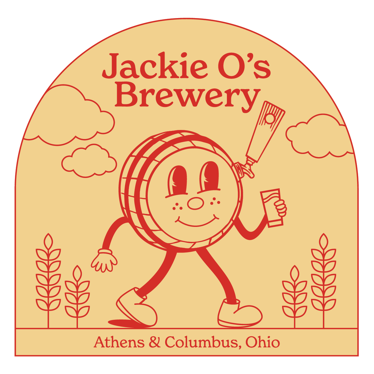 Orange Barrel Character Sticker