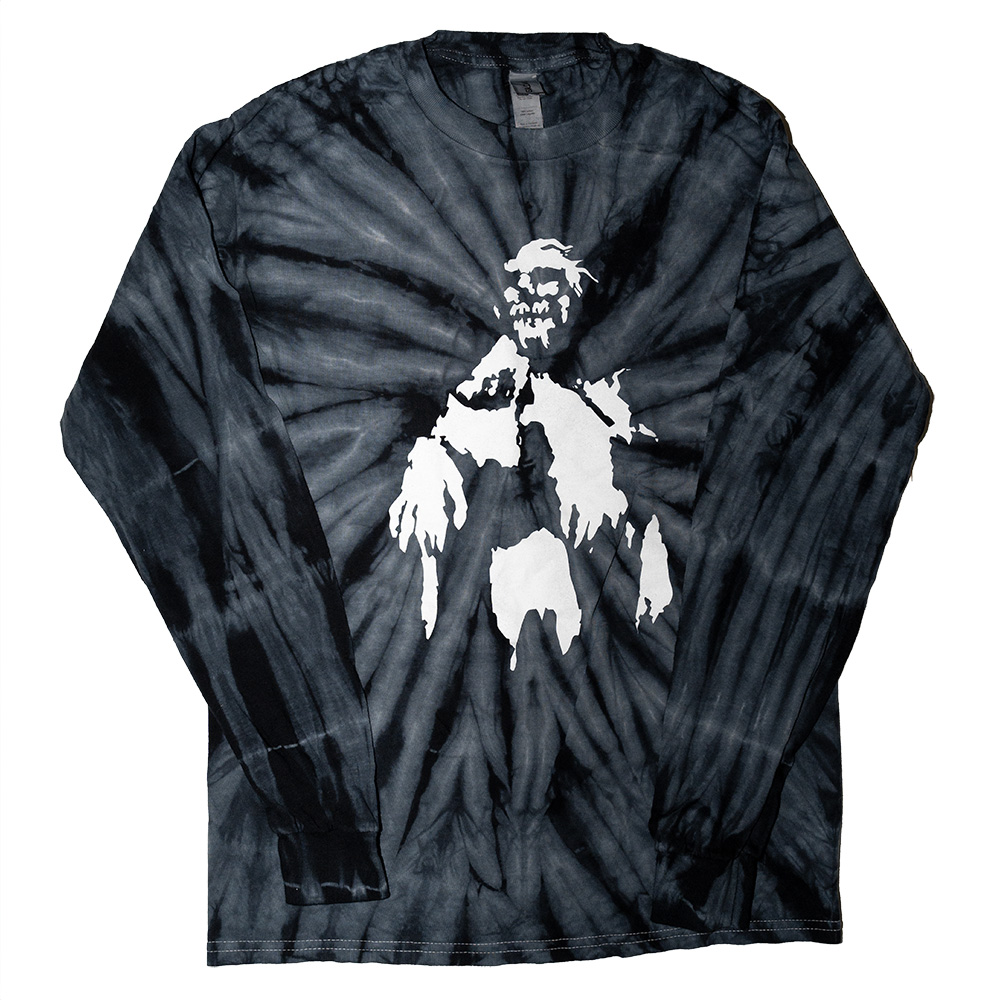 Black Dark Apparition Long Sleeve Tie Dye Shirt