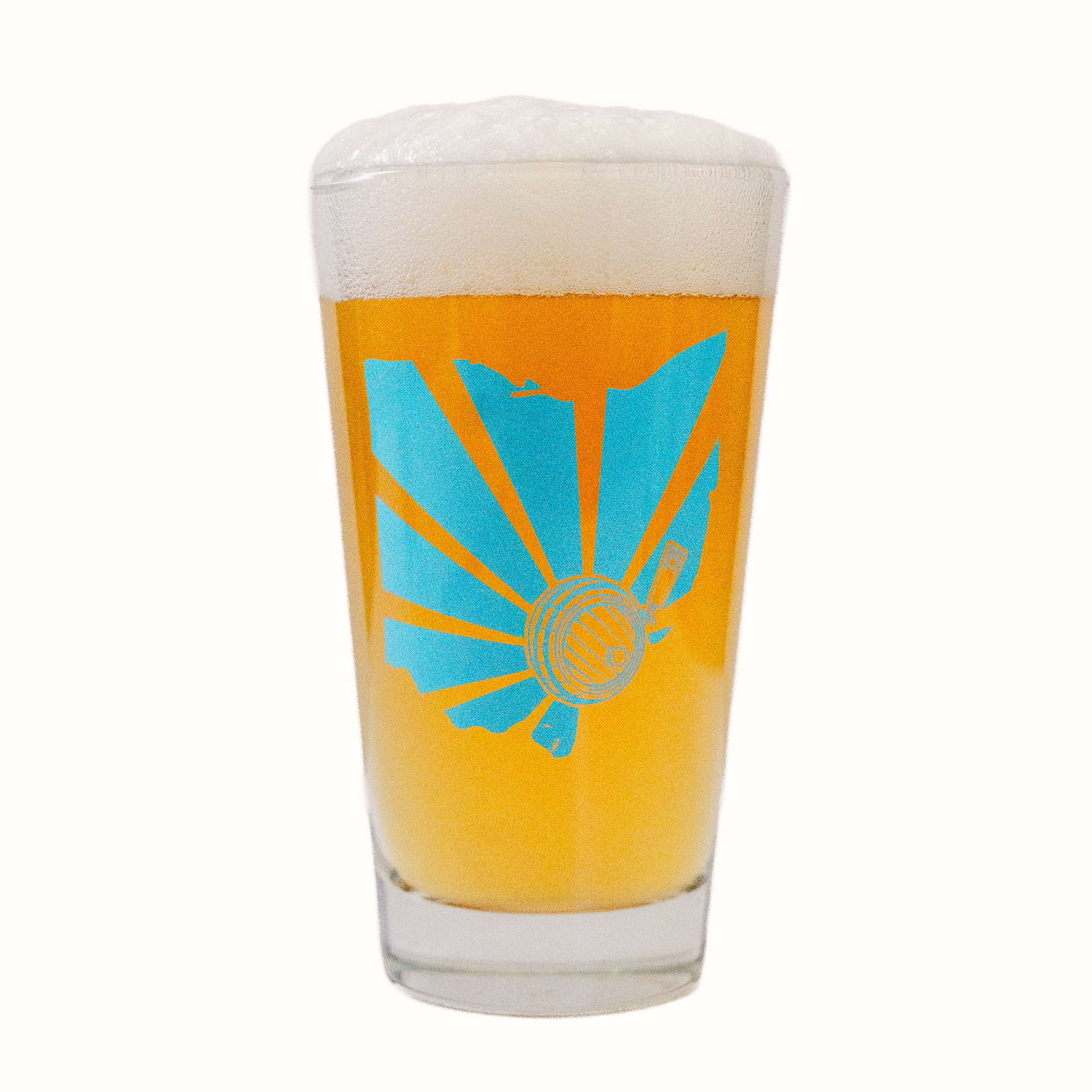 14 oz. Jackie O's Aqua Pint Glass