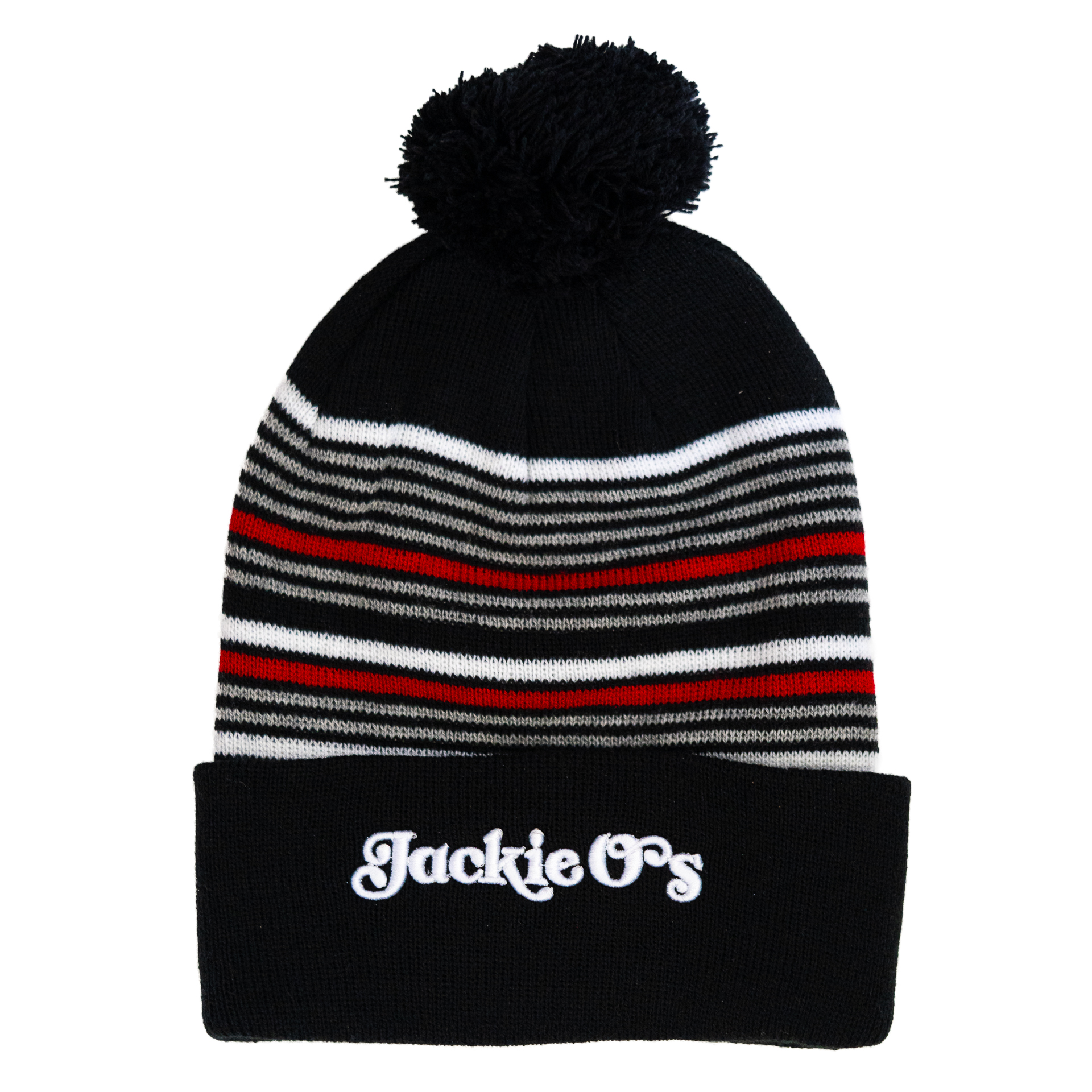 Jackie O's Pom Pom Striped Beanie