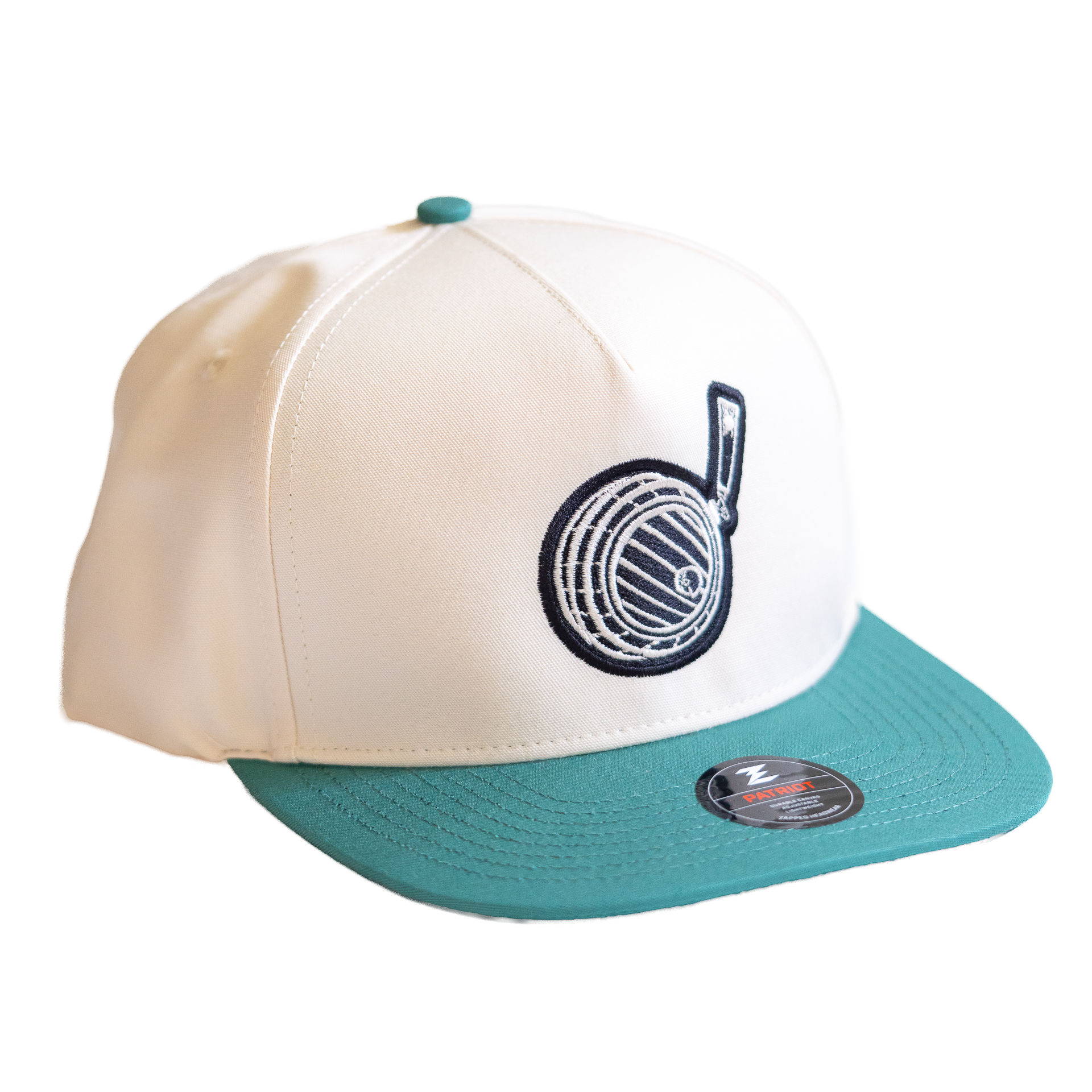 Vintage White & Green Barrel Hat