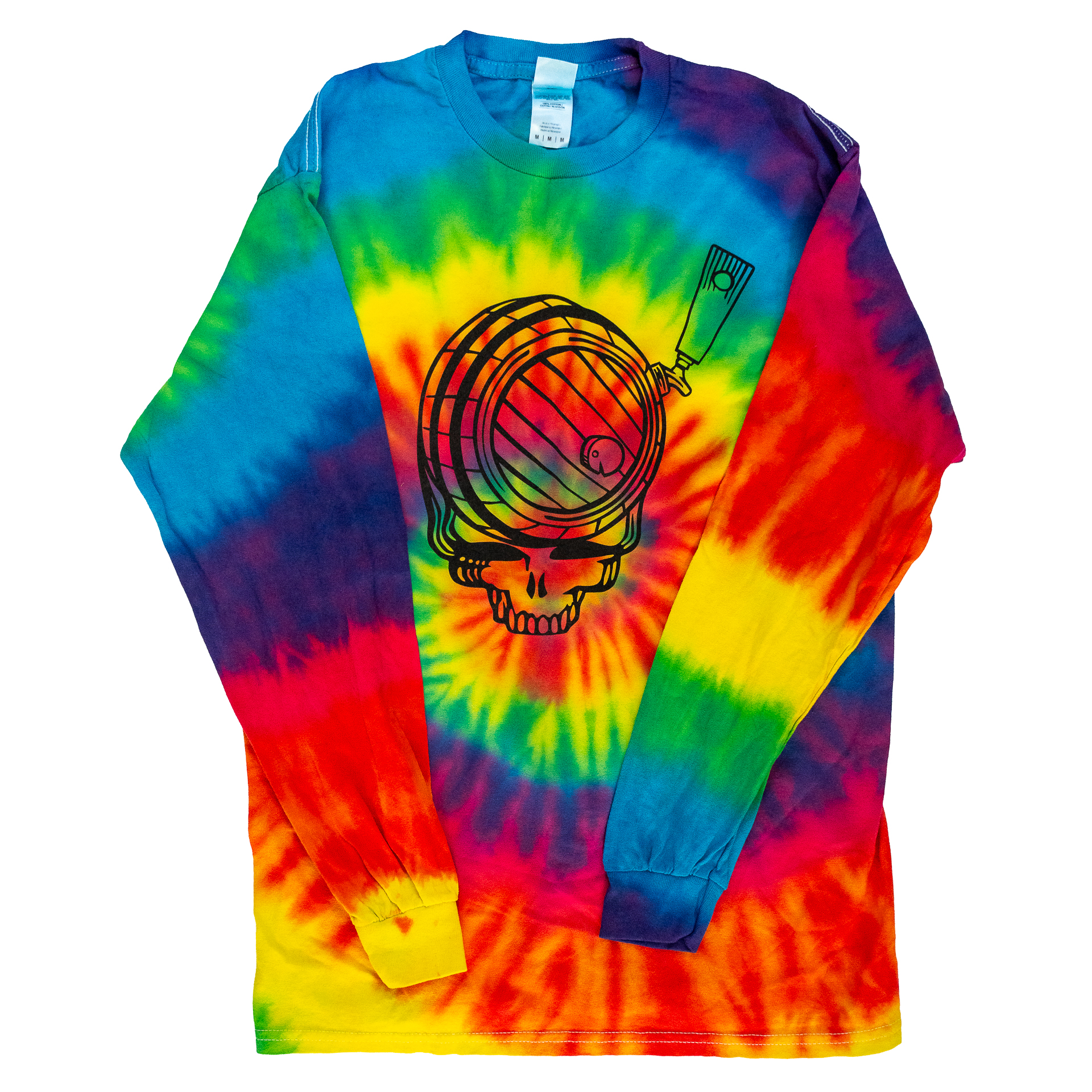 Rainbow Tie Dye Grateful Barrel Long Sleeve Shirt