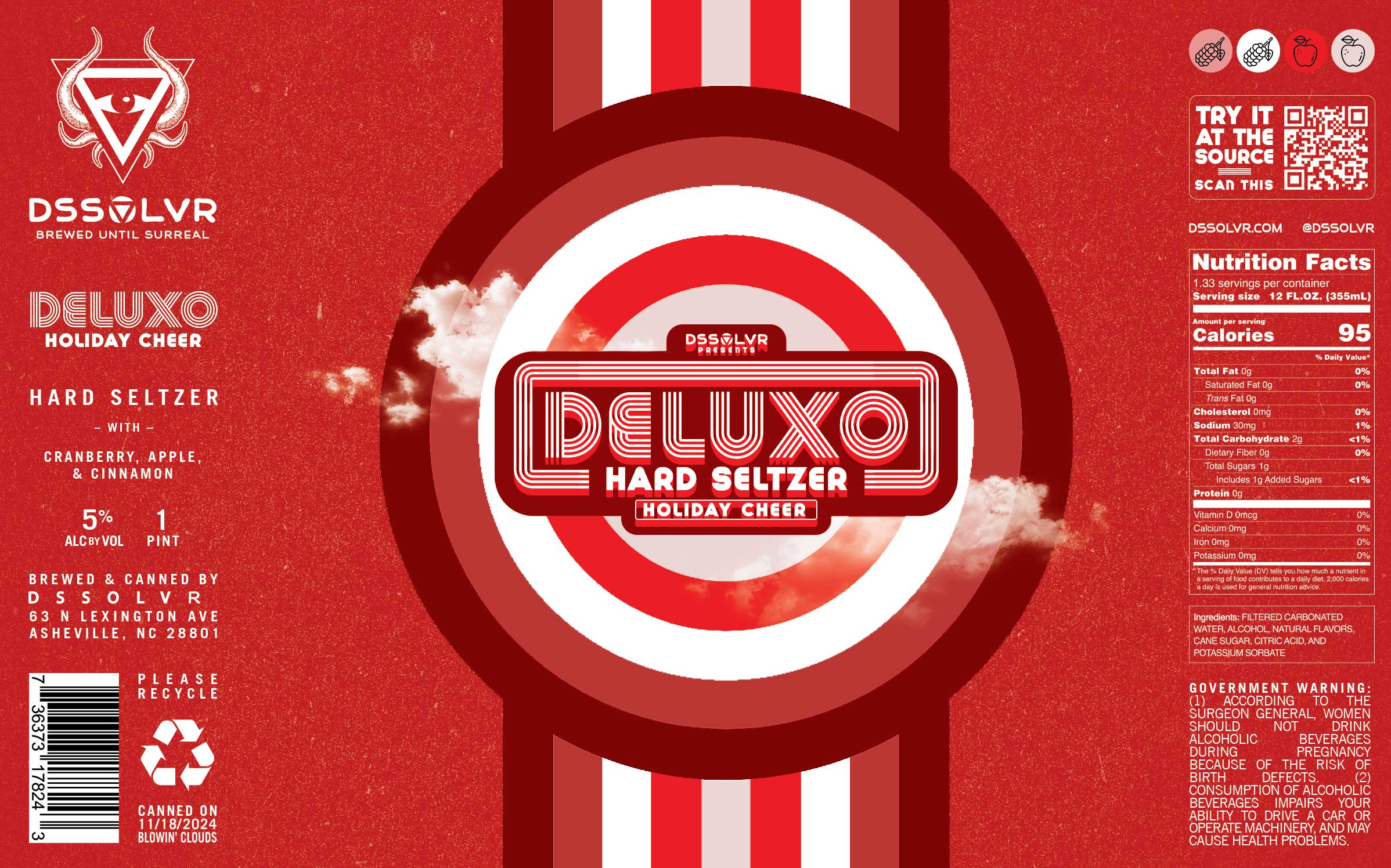 Deluxo Pacific Coolie - HARD SELTZER W/ Orange, Pineapple