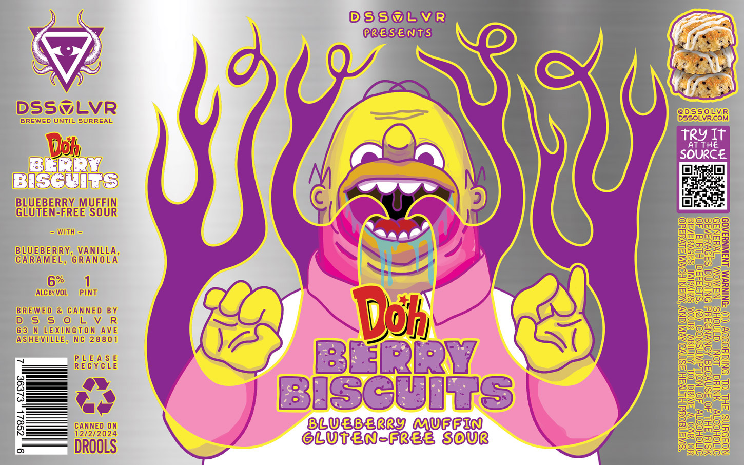 D'OH Berry Biscuits - Vanilla Blueberry Muffin GF Sour | DSSOLVR
