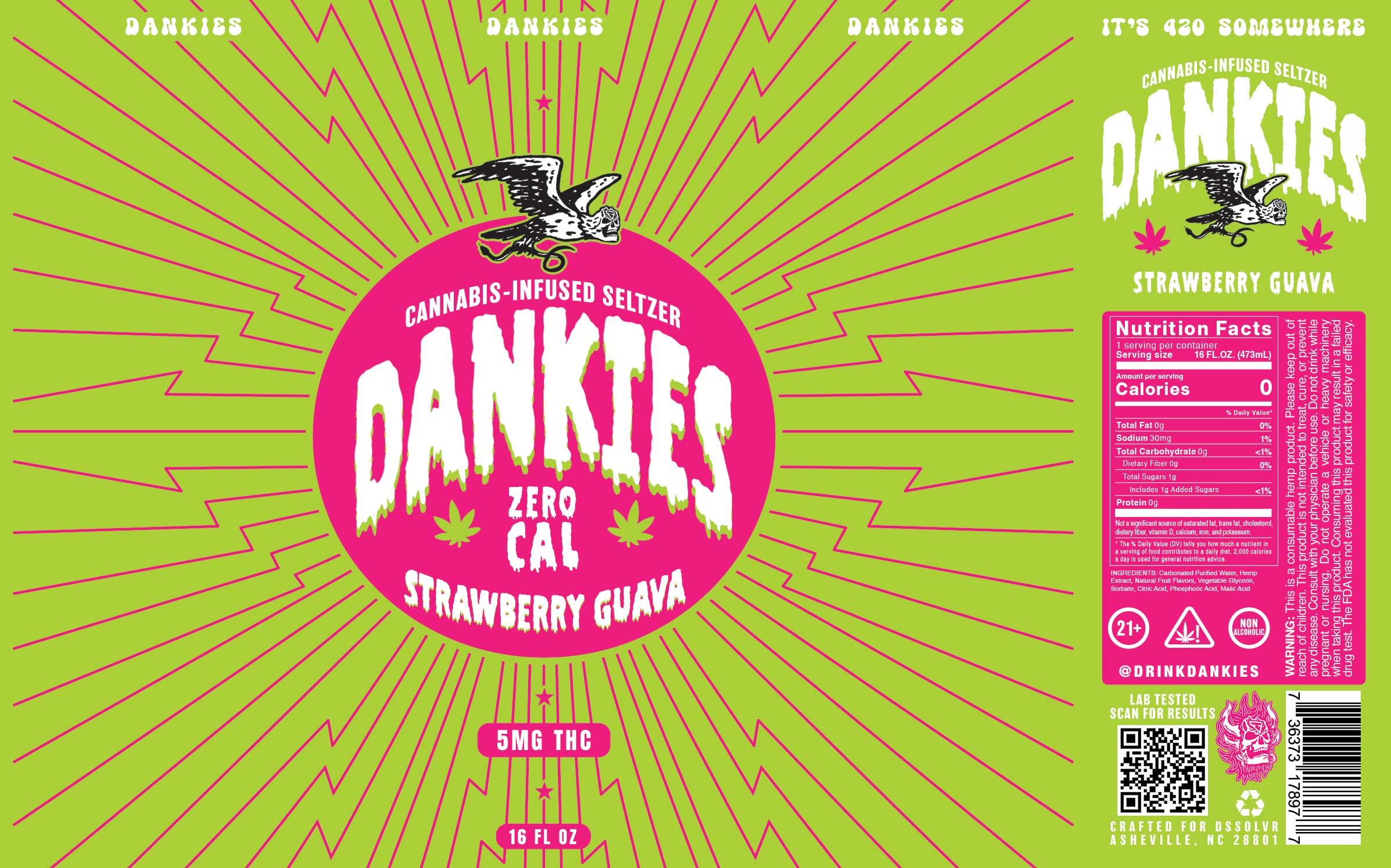 Dankies XXL THC Seltzer - Strawberry Guava | DSSOLVR Online Shop