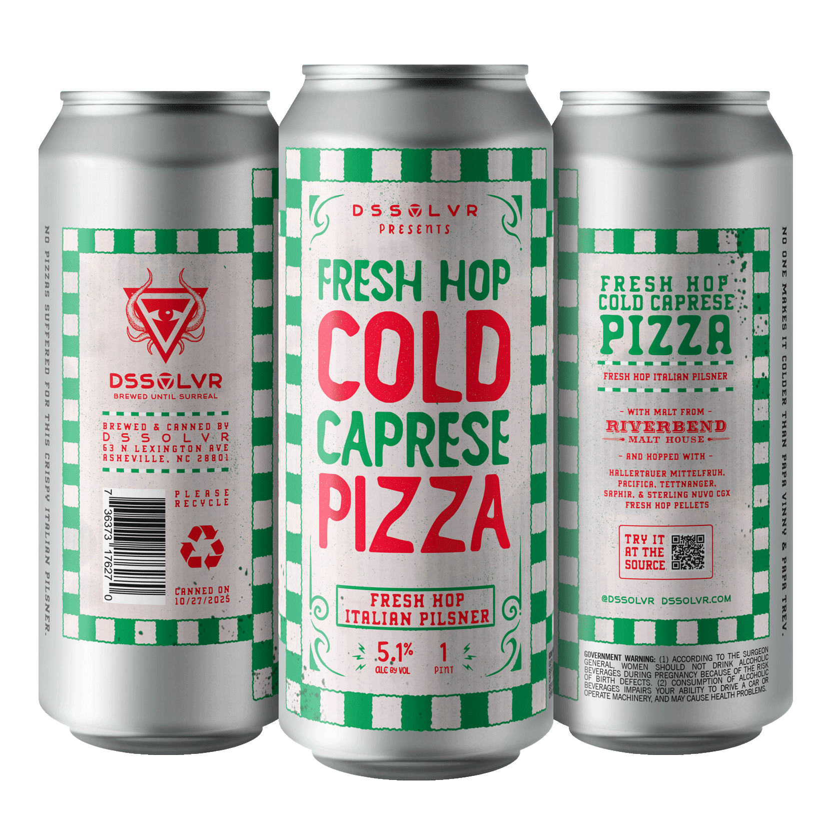 Fresh Hop Cold Caprese Pizza - Italian Pilsner