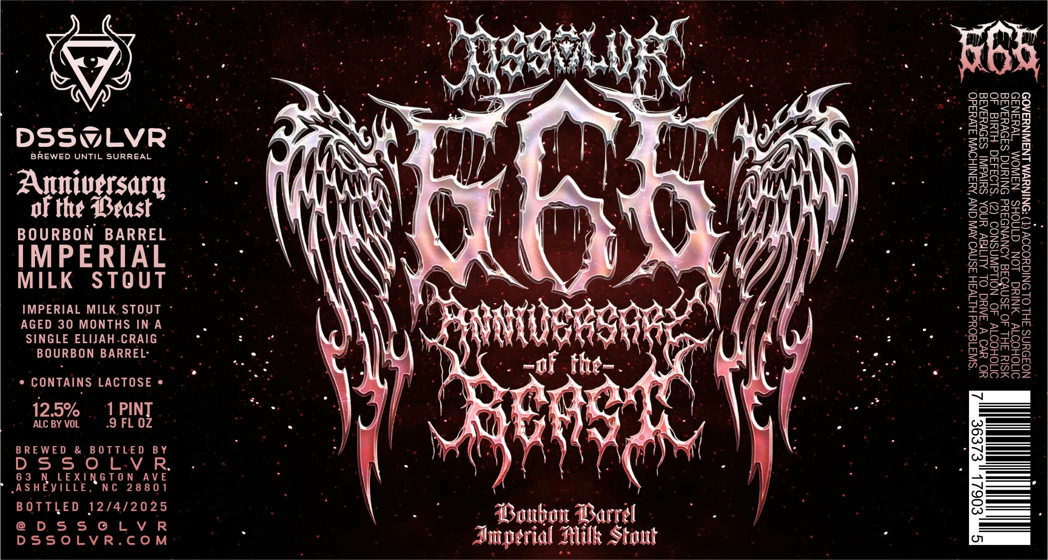 Anniversary Of The Beast 666 - BOURBON BARREL AGED IMPERIAL MILK STOUT