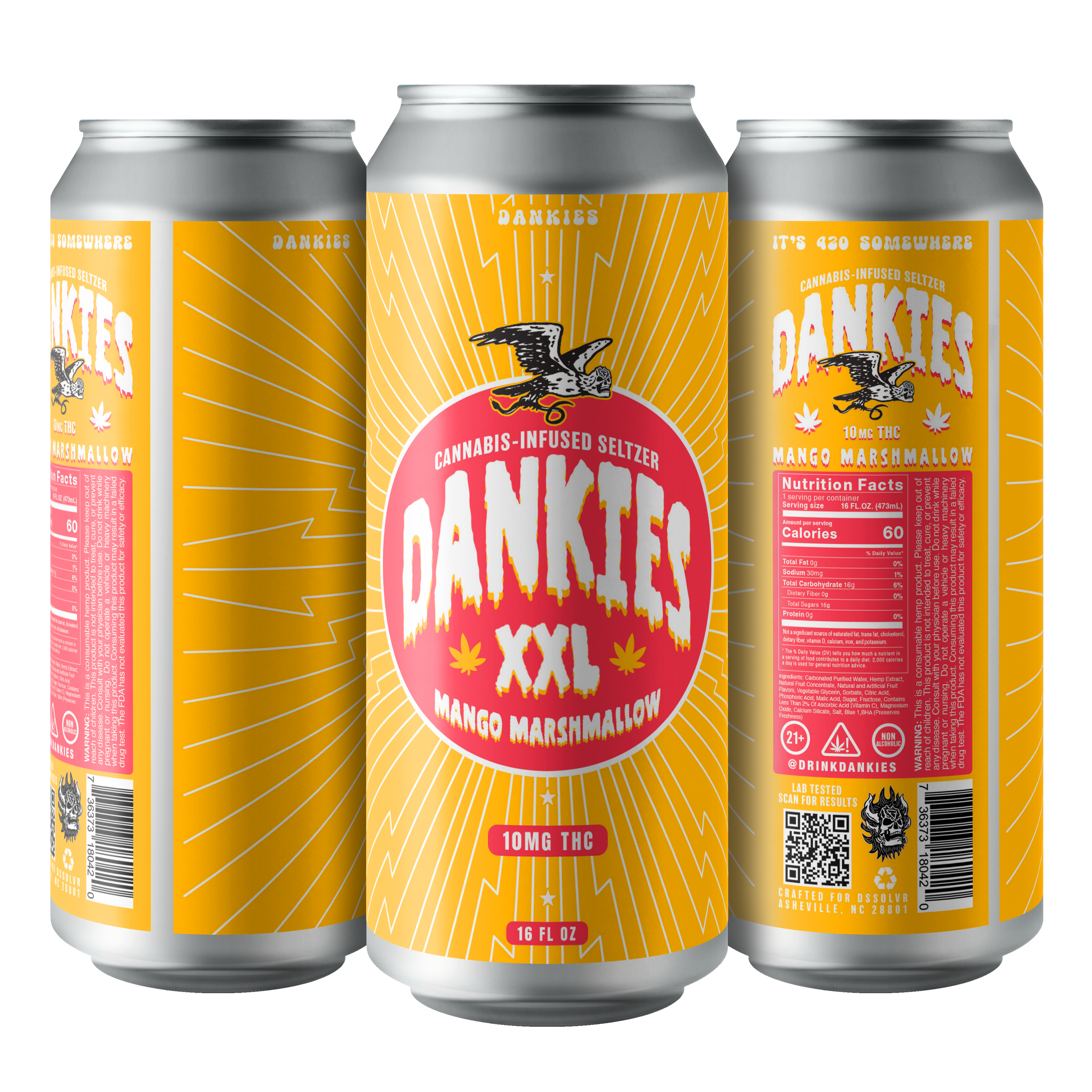 DANKIES XXL THC SELTZER - MANGO MARSHMALLOW
