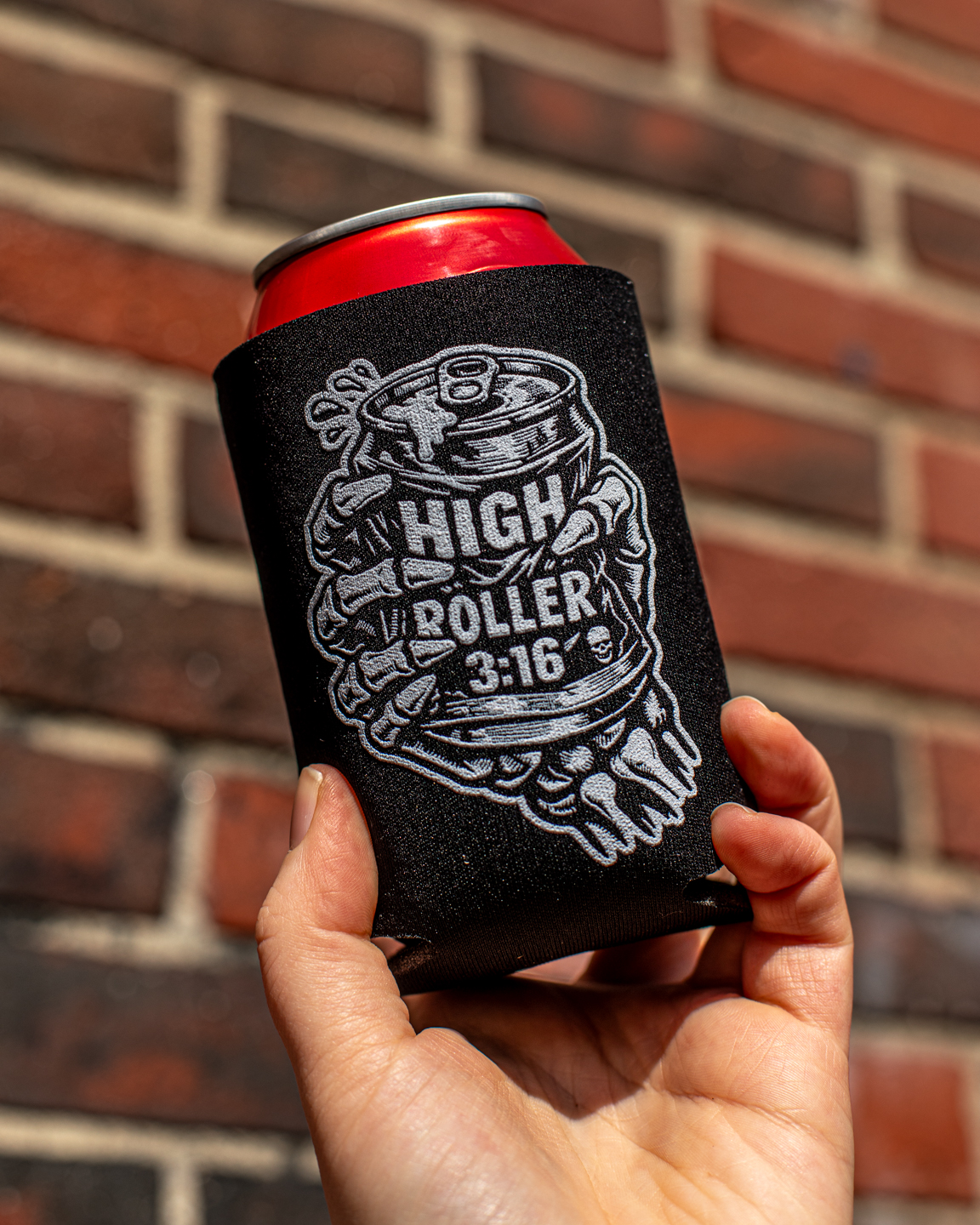 Highroller 3:16 Koozie