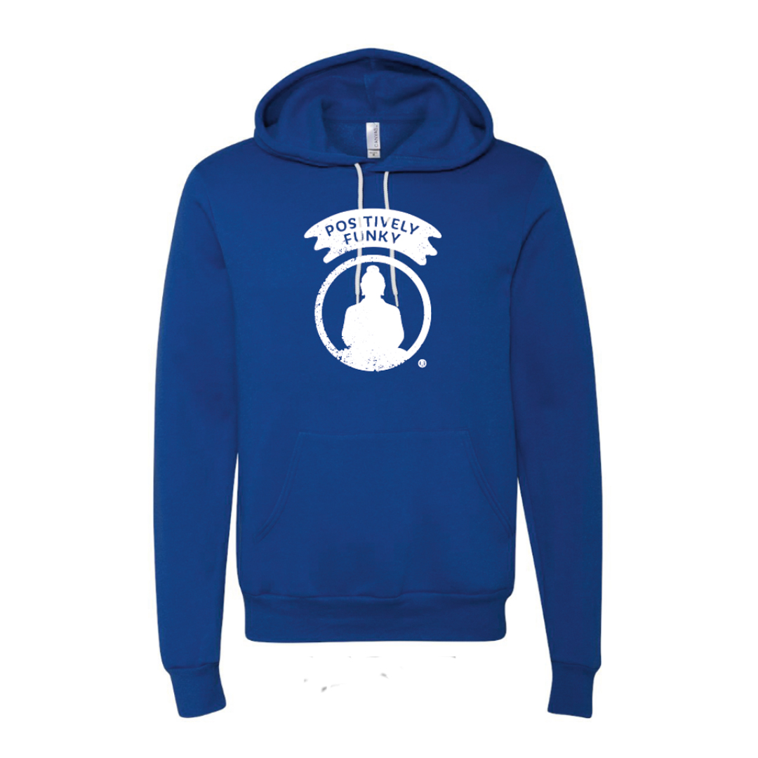 Blue hoodie front