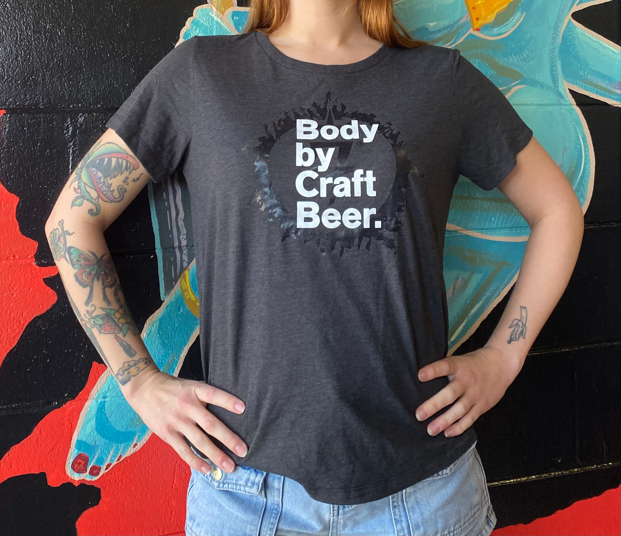 Body By Craft Beer Black Ladies Crop