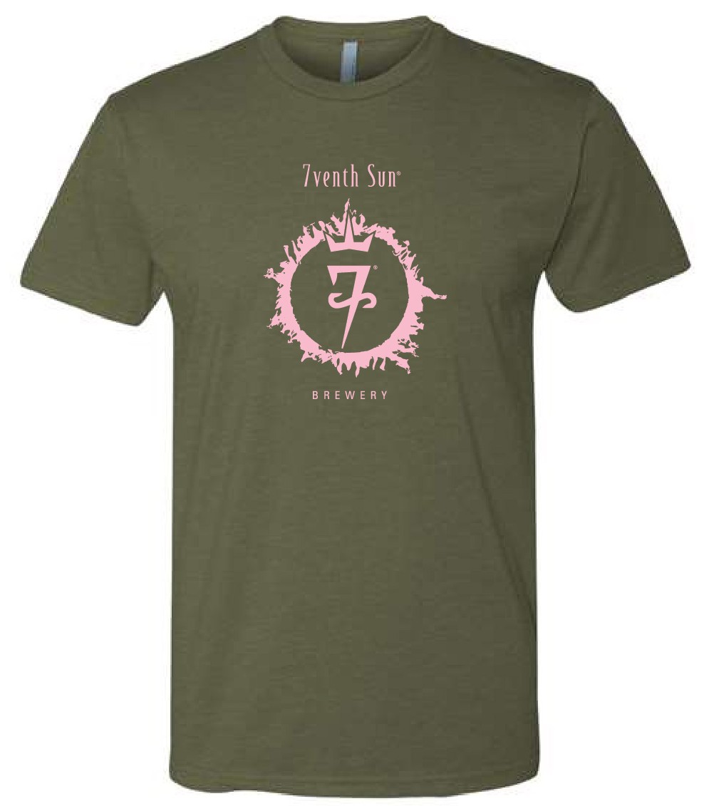 Olive/Pink 7venth Sun Logo Tshirt
