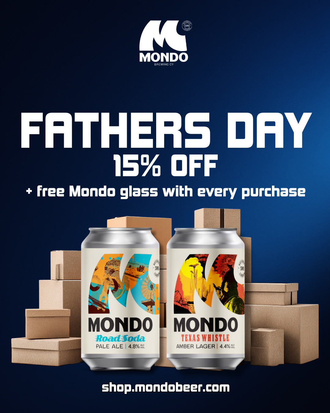 Father's Day & Match Day - 12 Pack + Free Mondo 2/3 Pint Glass