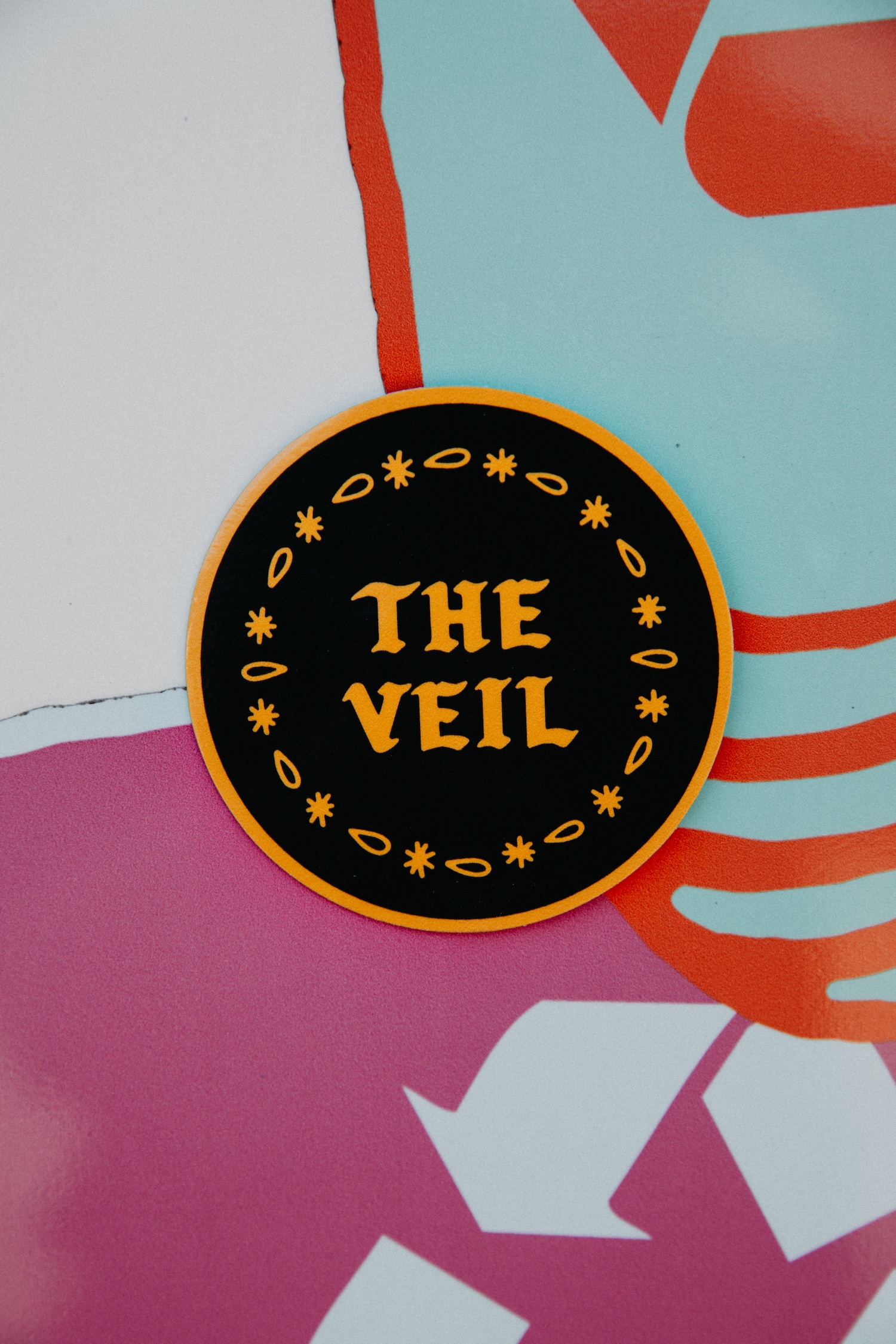 Black + Gold Star/Drop Sticker