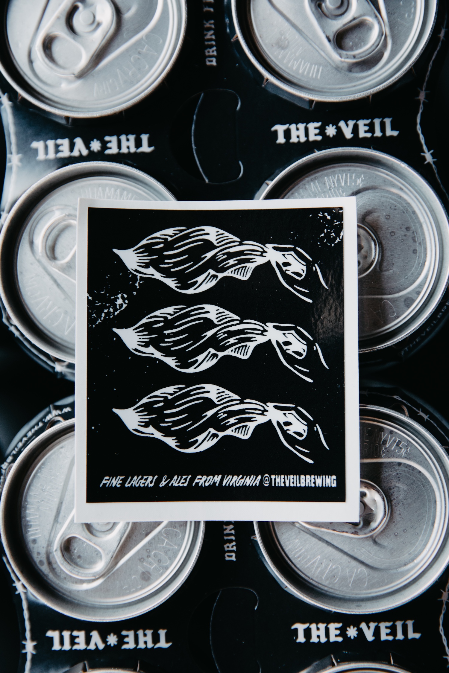 Square Triple Hand & Hanky Sticker in Black