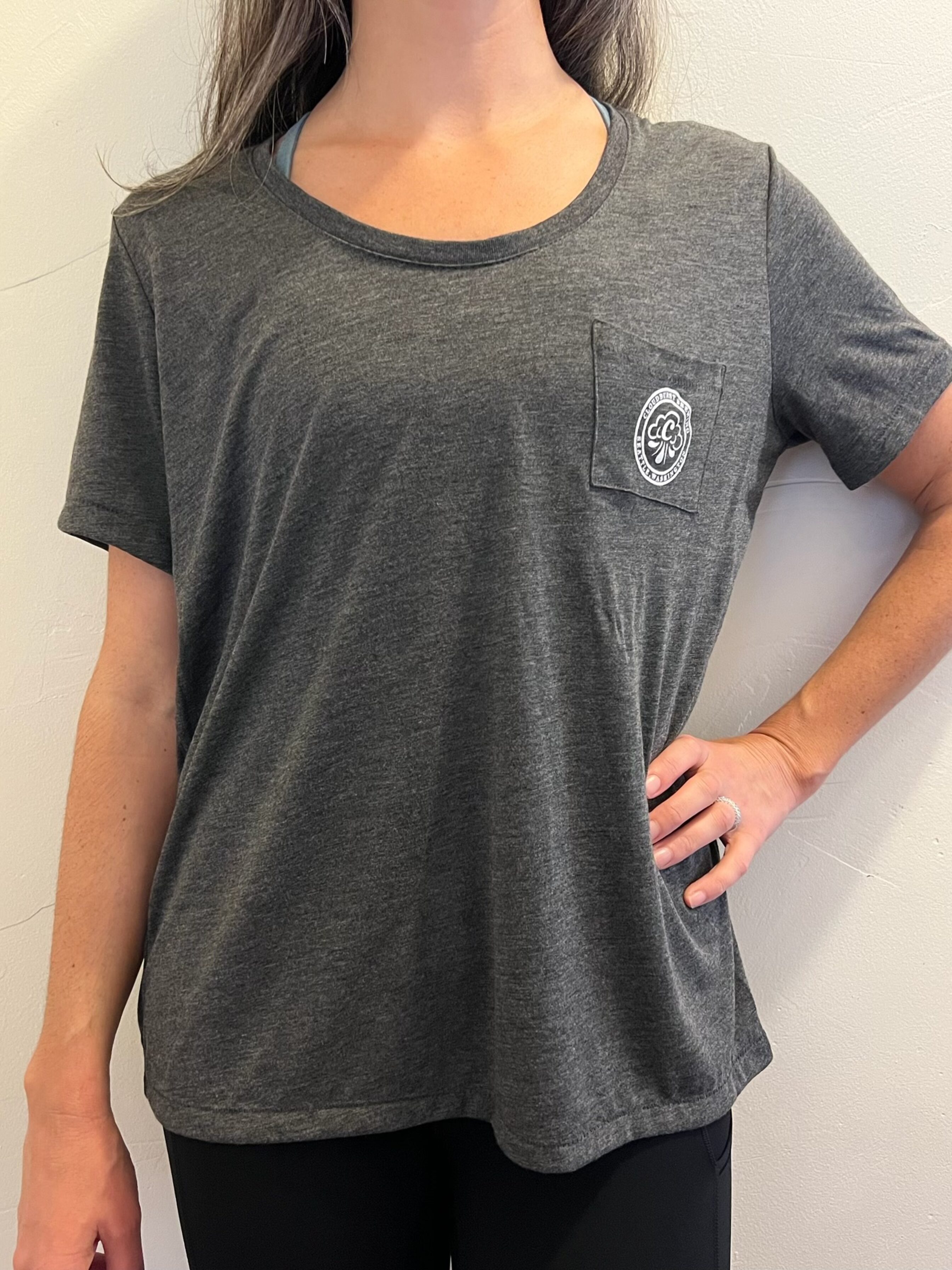 Grey Gym Pocket Scoop Tee