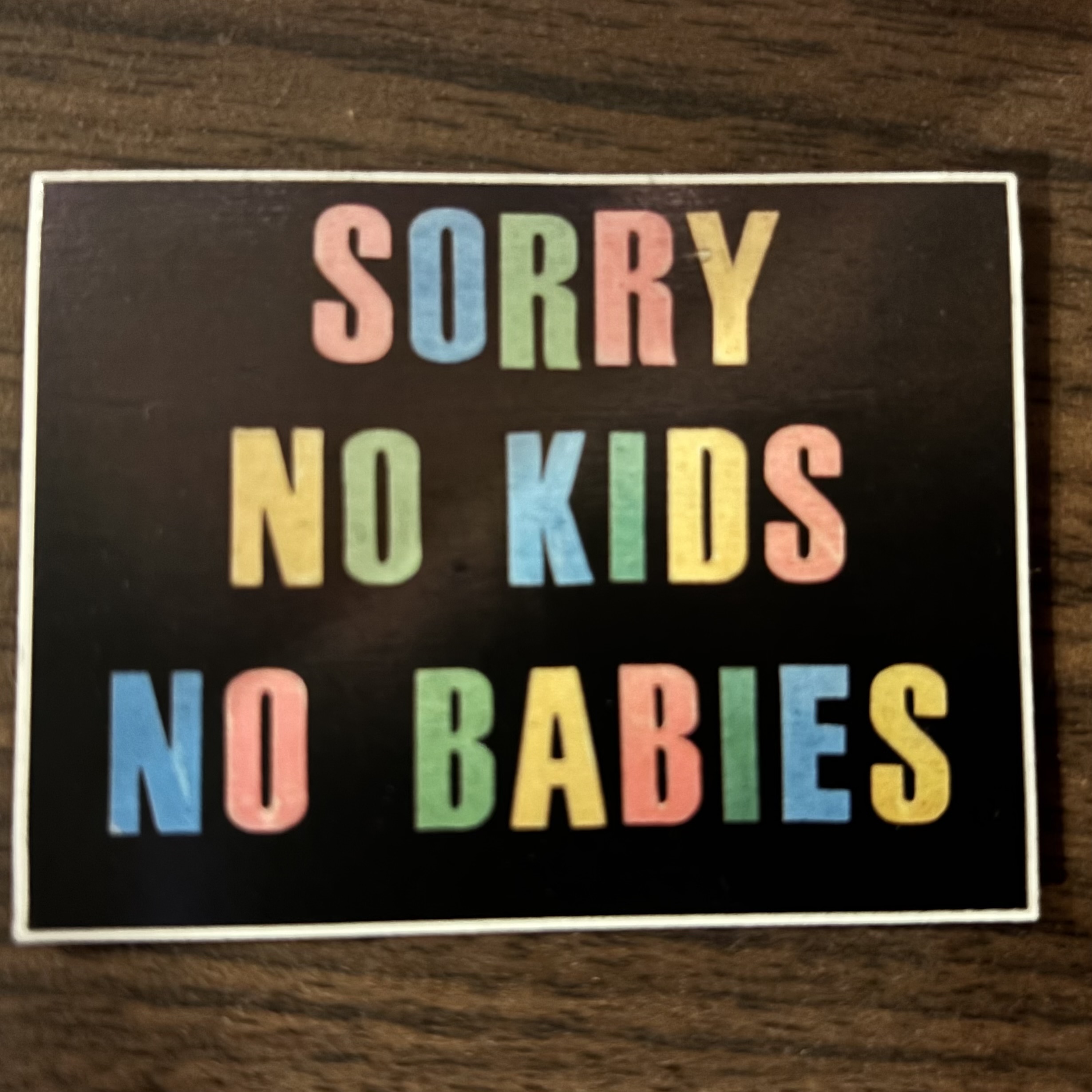 Vintage No Kids Sticker