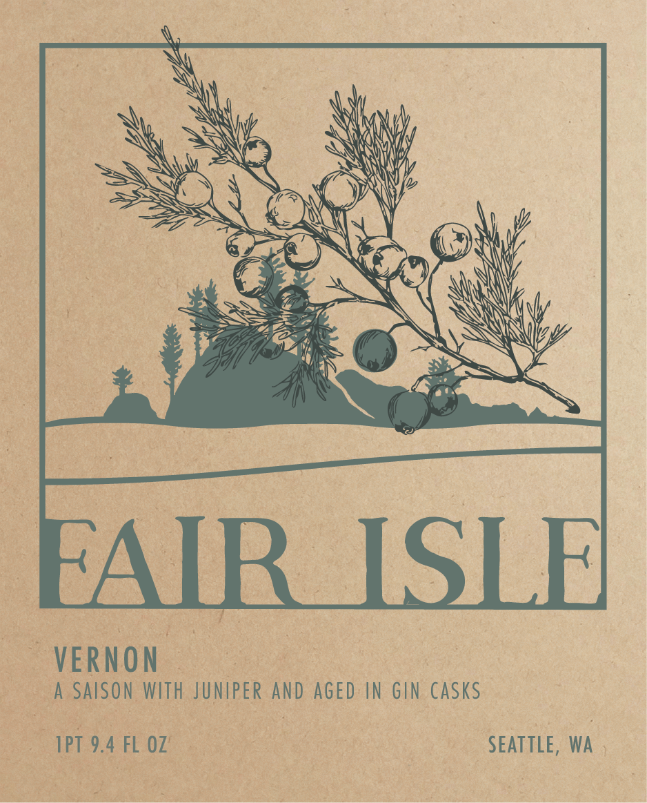 Vernon - an oak-aged saison with foraged juniper and Myrica gale with WA Wild